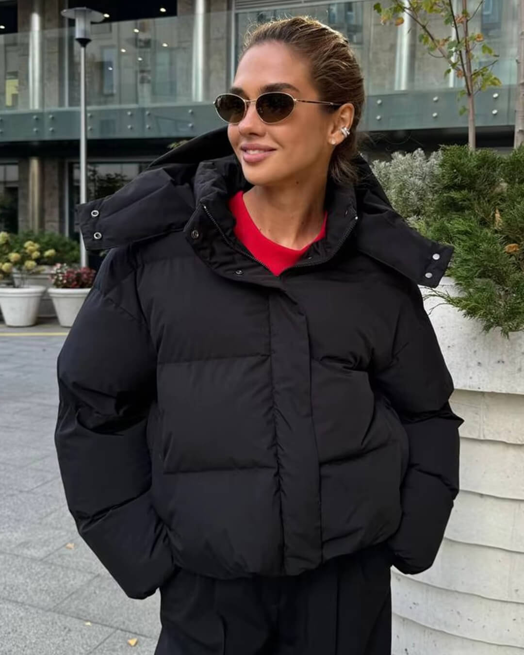 Chaqueta acolchada corta con capucha Sylvia