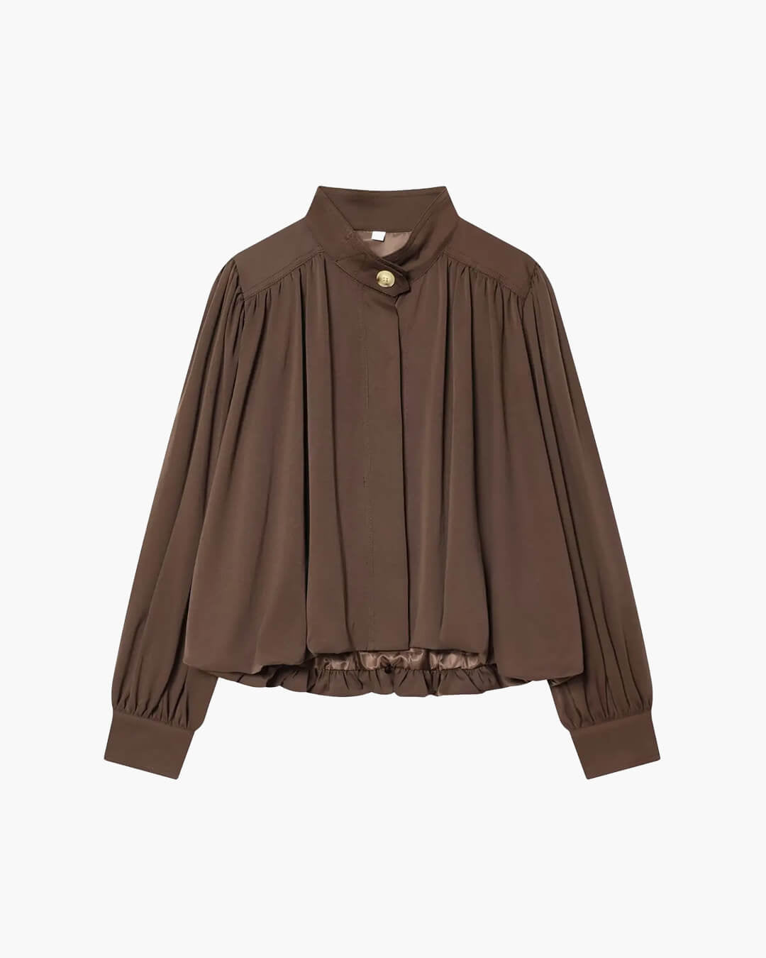 Chaqueta Hilda plisada de cuello alto