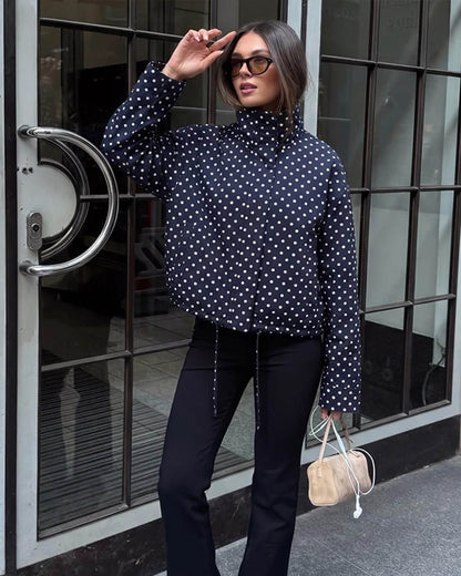 Chaqueta Janelle de cuello alto con cordón ajustable