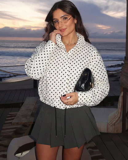 Chaqueta Janelle de cuello alto con cordón ajustable
