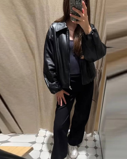 Chaqueta bomber de piel sintética Jenny