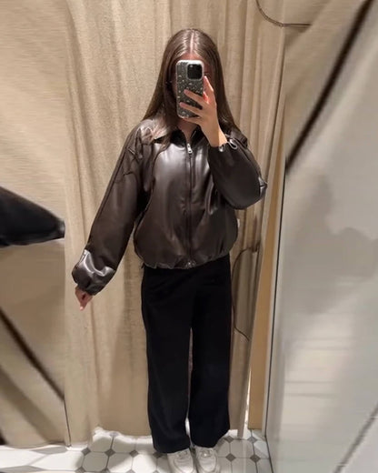 Chaqueta bomber de piel sintética Jenny