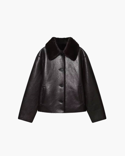 Chaqueta de cuero sintético reversible con piel sintética Joana