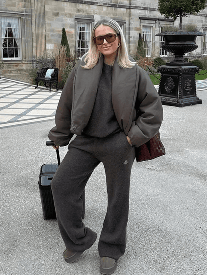 Chaqueta de cuero sintético con solapa Lara