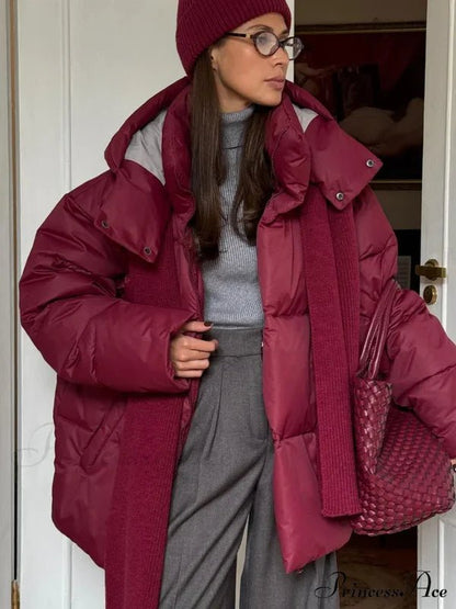 Leila Abrigo Acolchado Oversize con Capucha Desmontable