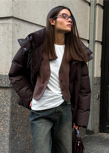 Leila Abrigo Acolchado Oversize con Capucha Desmontable