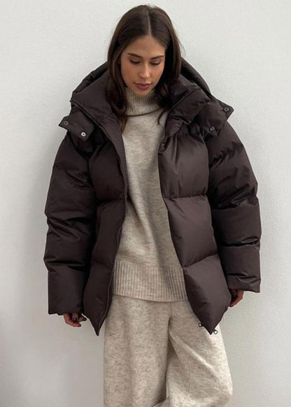 Leila Abrigo Acolchado Oversize con Capucha Desmontable