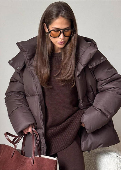 Leila Abrigo Acolchado Oversize con Capucha Desmontable