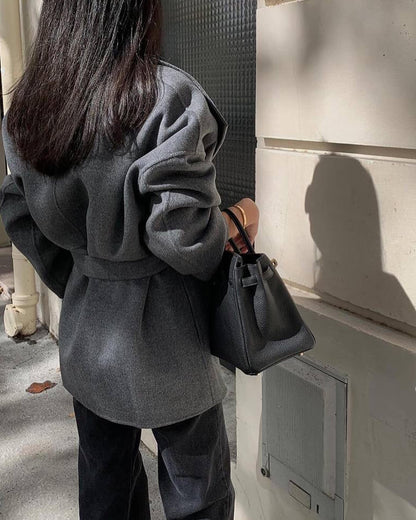 Abrigo cruzado con cinturón Lorelie