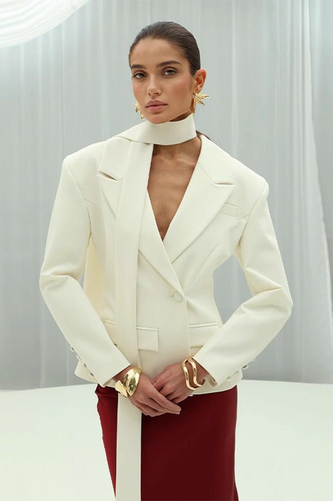 Blazer Maxine con Cuello Bufanda