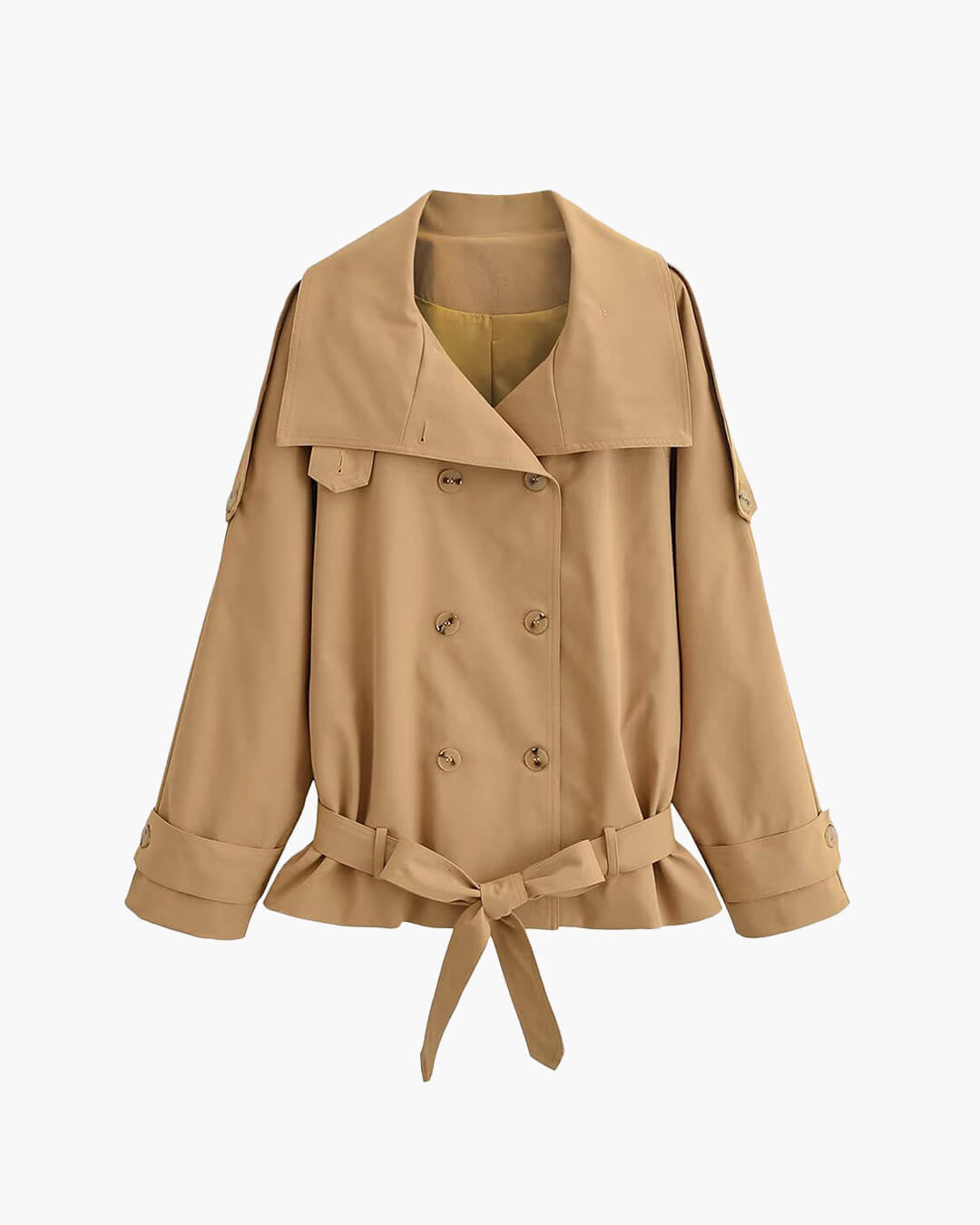 Gabardina corta Melanie con cuello alto