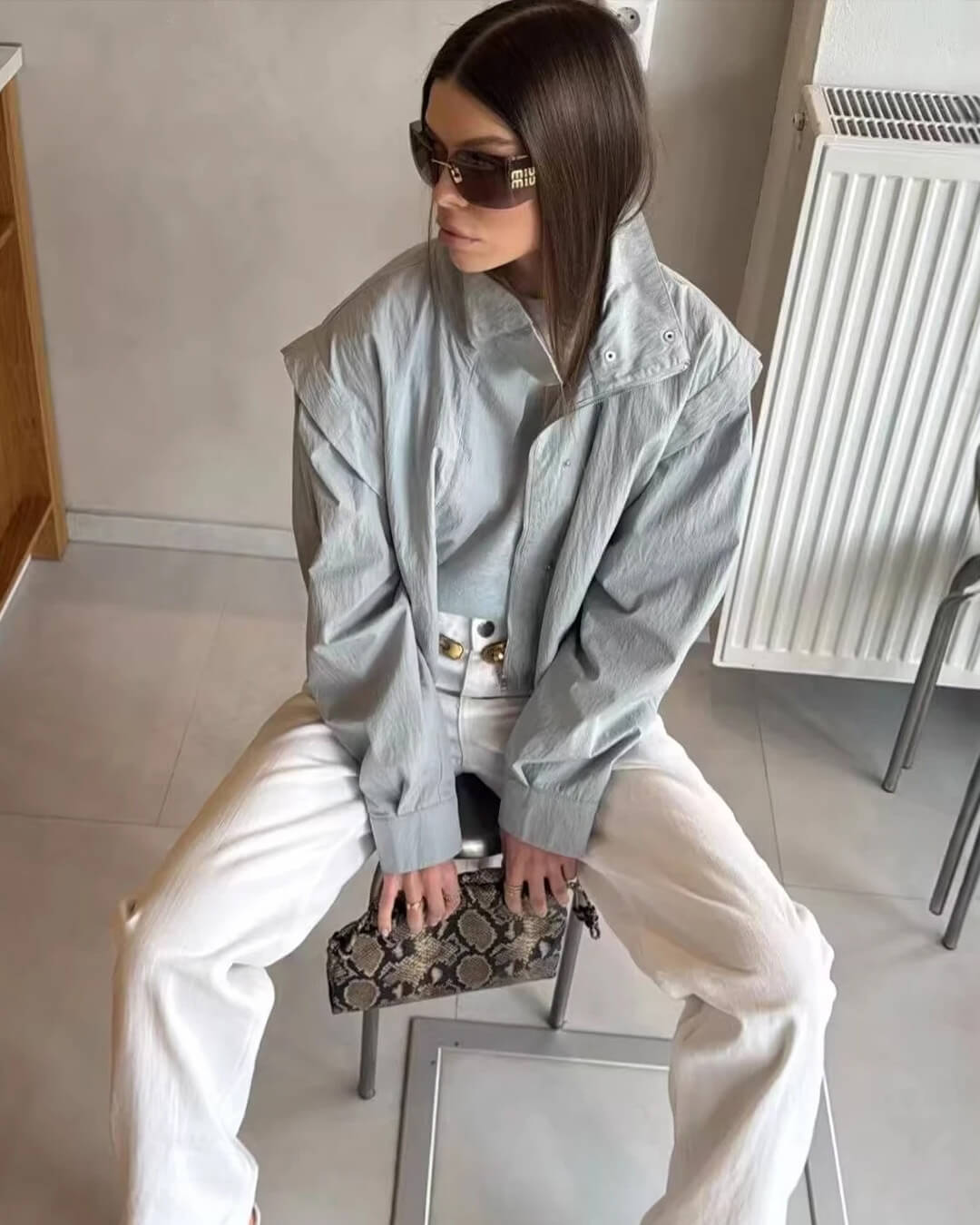 Chaqueta corta Melisande de cuello alto