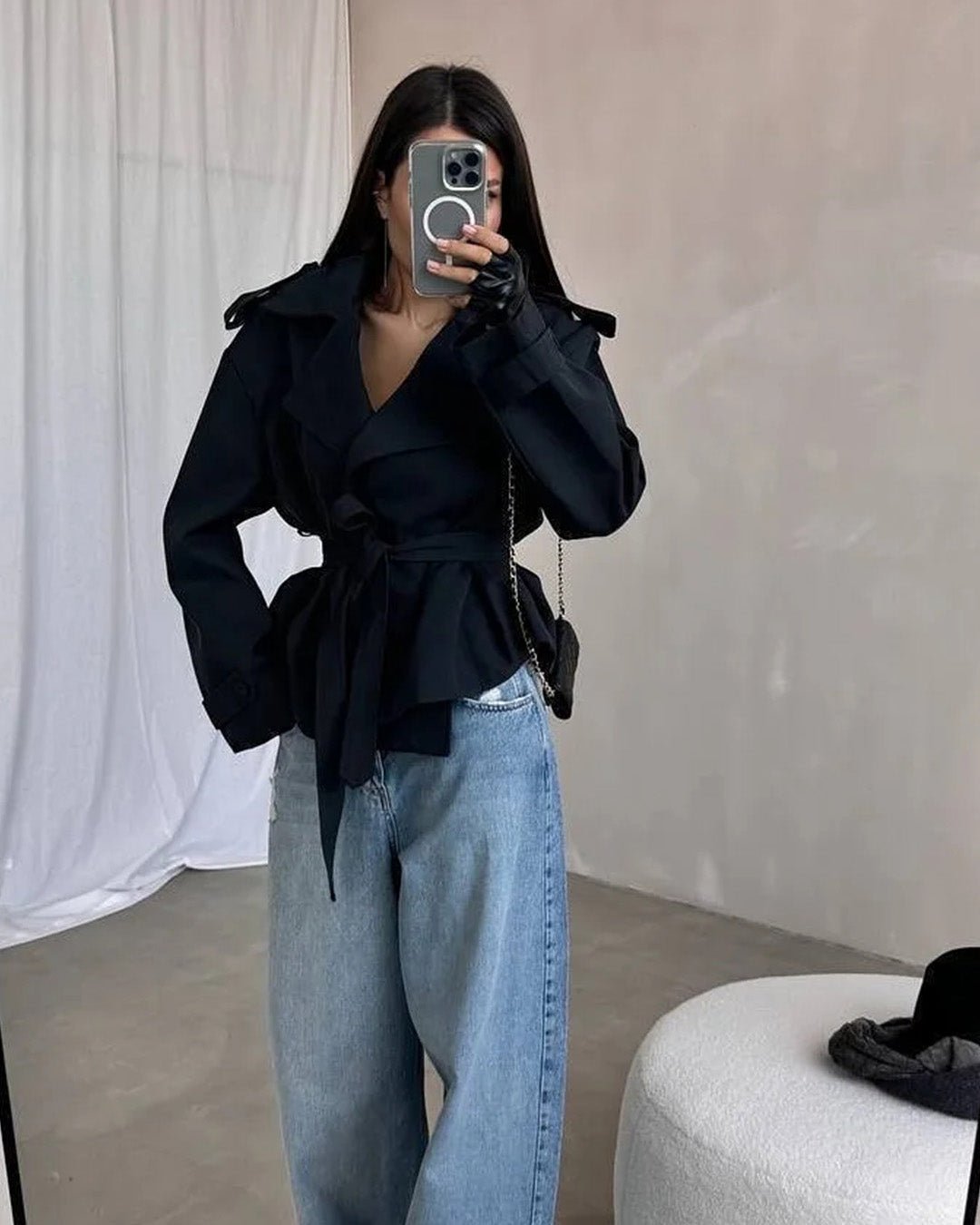 Gabardina Corta con Cinturón Molly