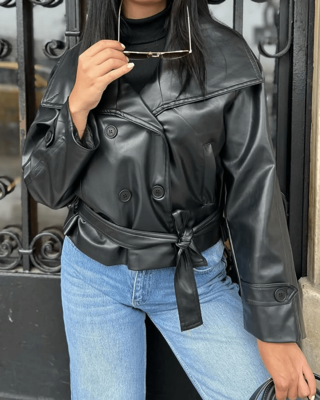 Chaqueta de cuero sintético Nina