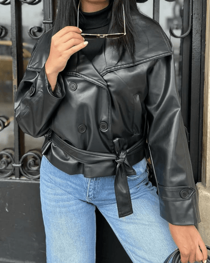 Chaqueta de cuero sintético Nina