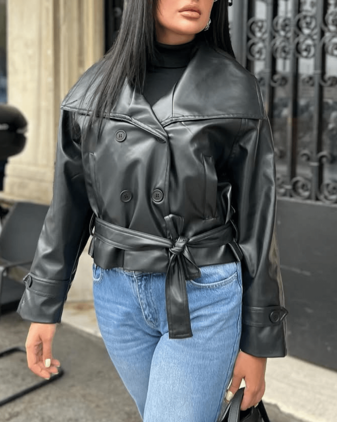 Chaqueta de cuero sintético Nina