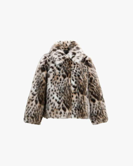 Abrigo de piel sintética de leopardo Nora