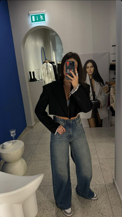 Chaqueta Olga corta de traje acolchada