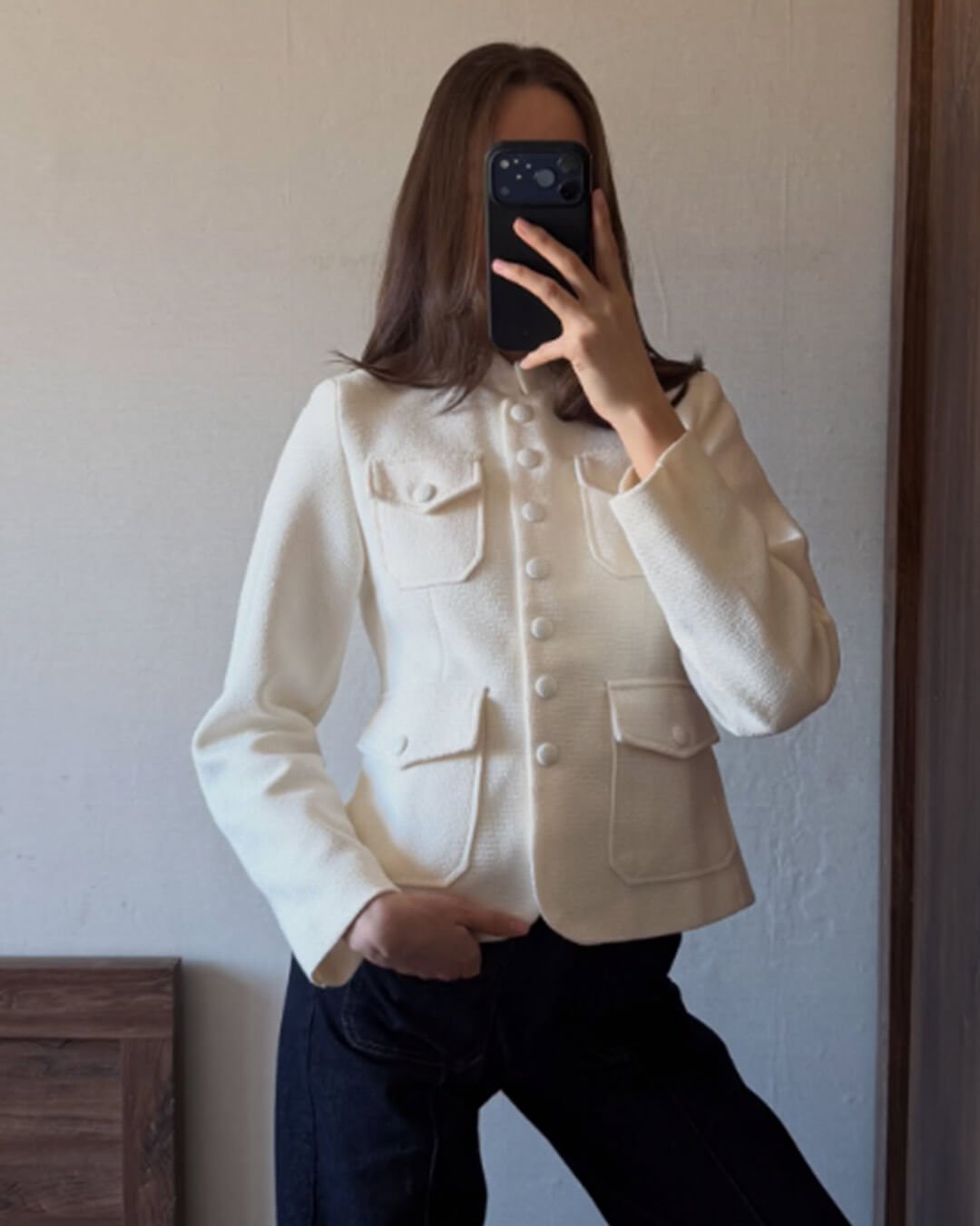 Blazer Ophelia con botones y bolsillos frontales