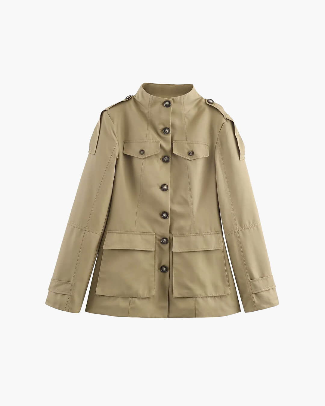 Chaqueta Ajustada de Cuello Alto Petunia