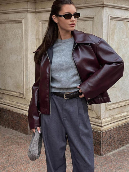 Chaqueta de cuero sintético Romy