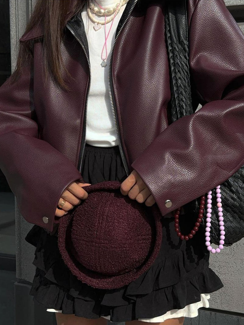 Chaqueta de cuero sintético Romy