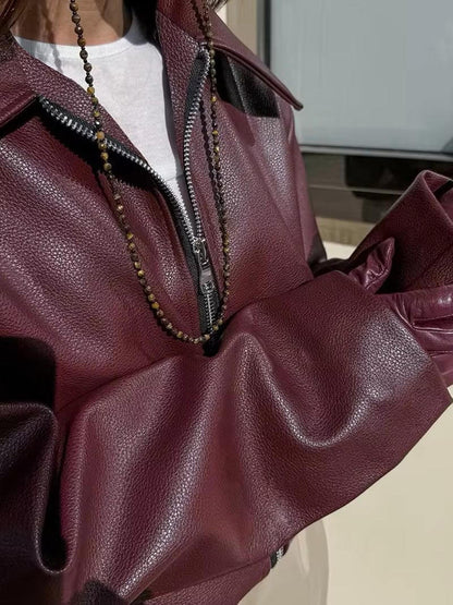 Chaqueta de cuero sintético Romy