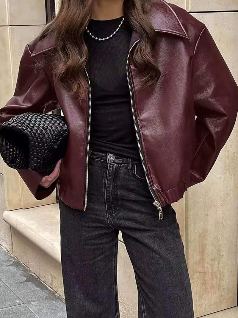 Chaqueta de cuero sintético Romy