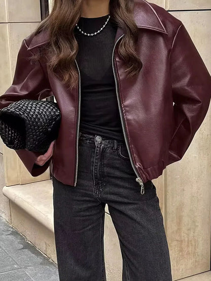Chaqueta de cuero sintético Romy
