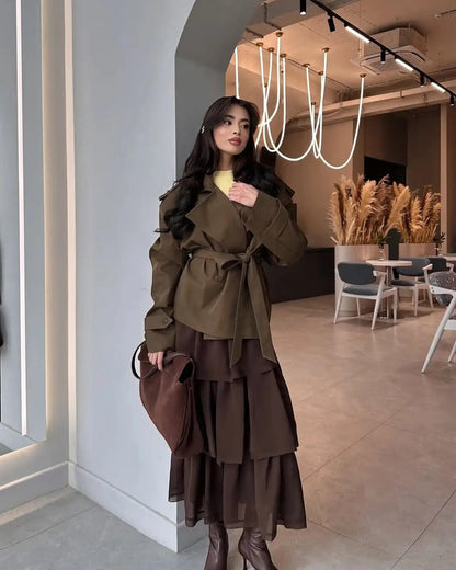 Gabardina Corta con Cordones Sandy