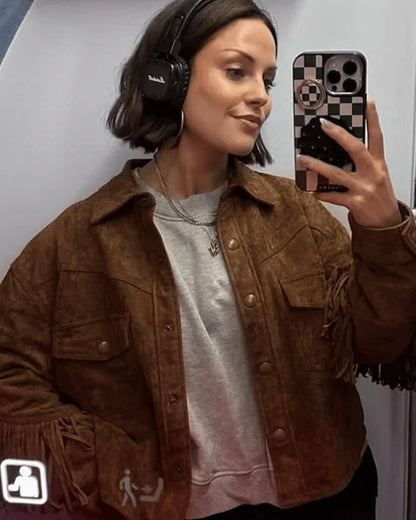 Chaqueta de ante sintético Sophia con borlas