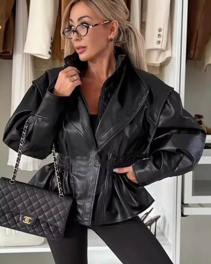 Chaqueta de cuero sintético Stephanie