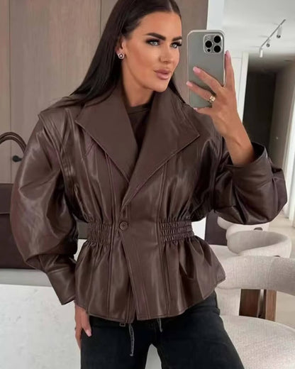 Chaqueta de cuero sintético Stephanie