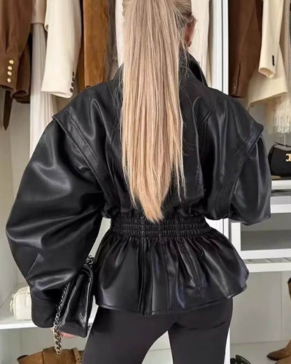 Chaqueta de cuero sintético Stephanie