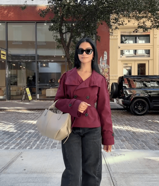 Gabardina Corta con Cinturón Thea