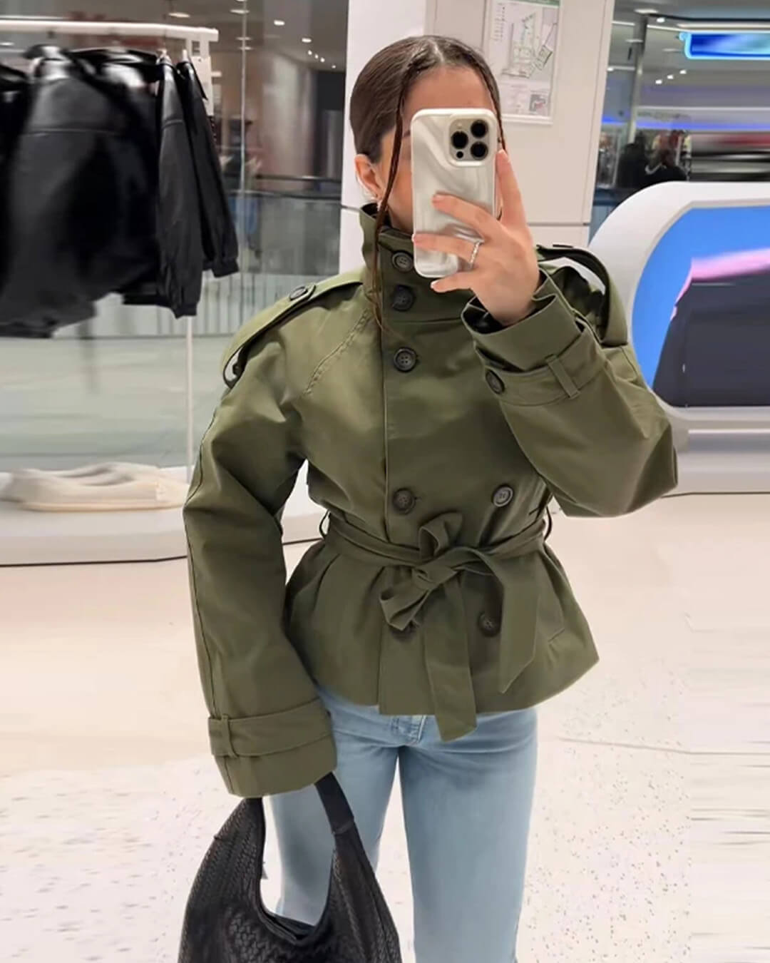 Gabardina Corta con Cinturón Thea