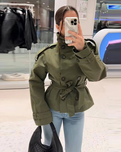Gabardina Corta con Cinturón Thea