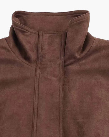Chaqueta de ante sintético con cuello alto Viona