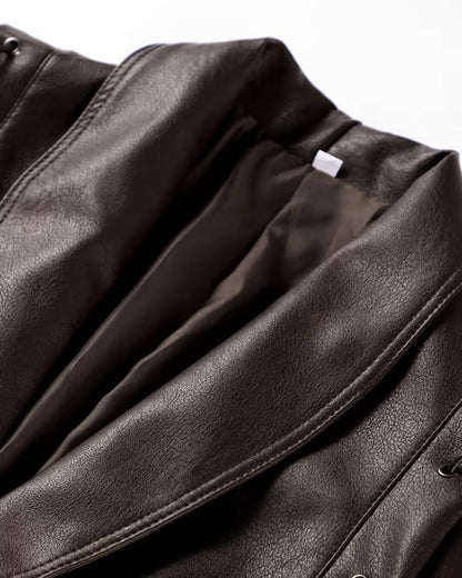 Chaqueta de cuero sintético estilo biker Zyra