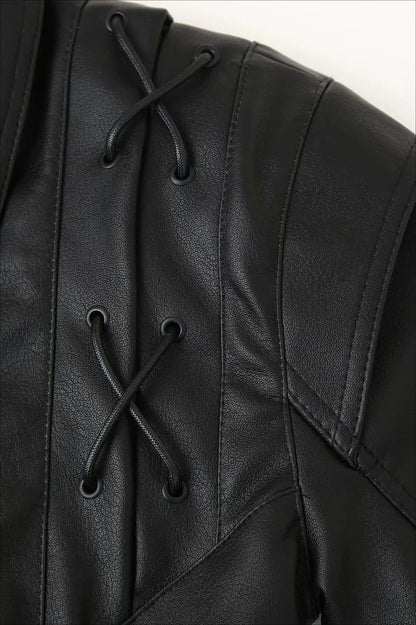 Chaqueta de cuero sintético estilo biker Zyra