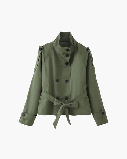 Gabardina corta con cuello alto Kara