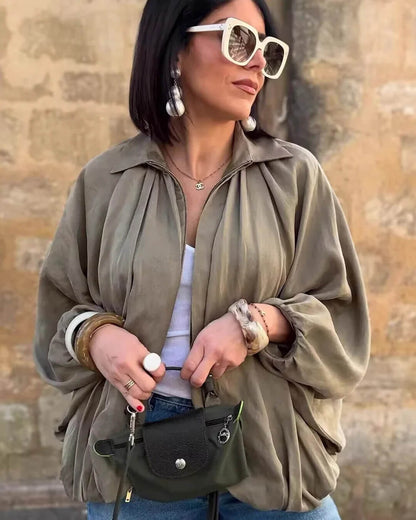 Chaqueta Ritchel plisada con cremallera