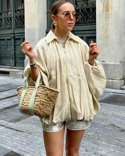 Chaqueta Ritchel plisada con cremallera