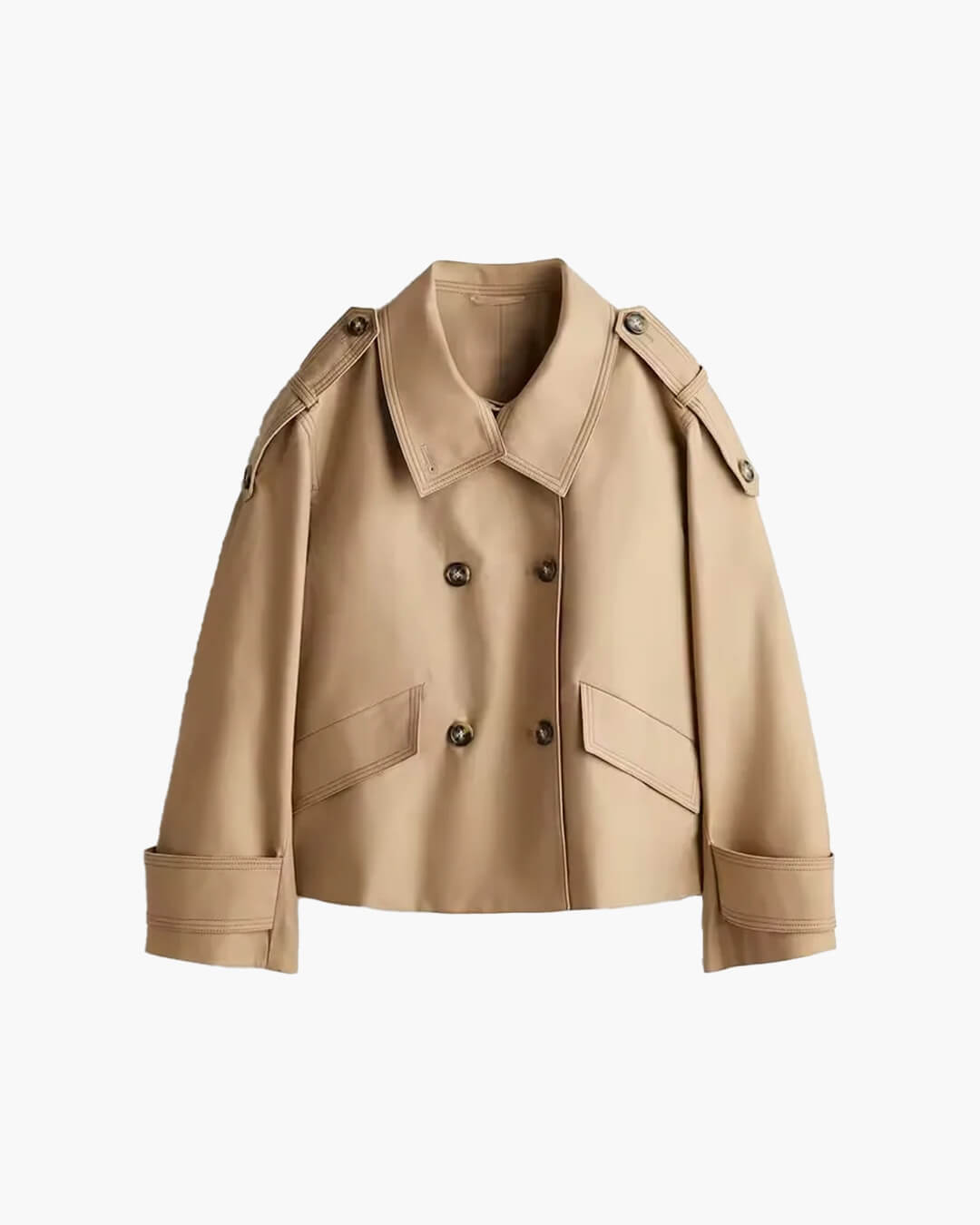 Lucy abrigo trench corto con cuello de pie