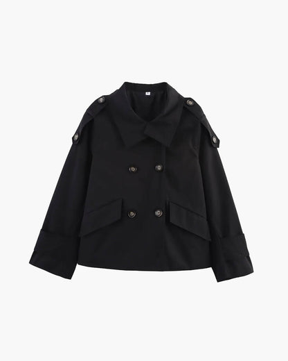 Lucy abrigo trench corto con cuello de pie