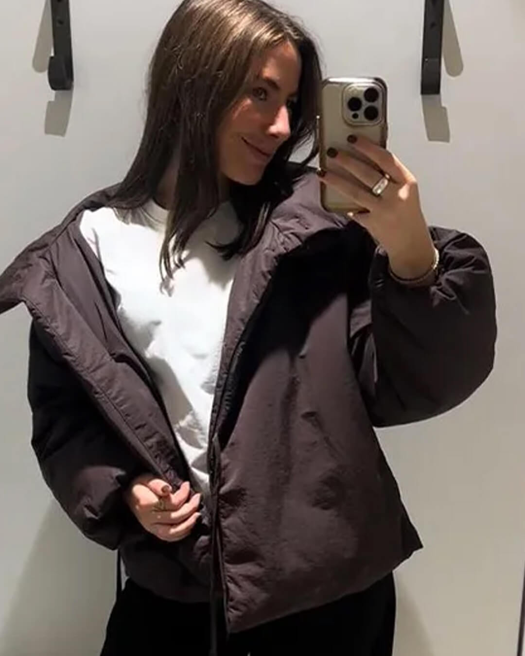 Chaqueta acolchada Suzy con cuello alto y lazo
