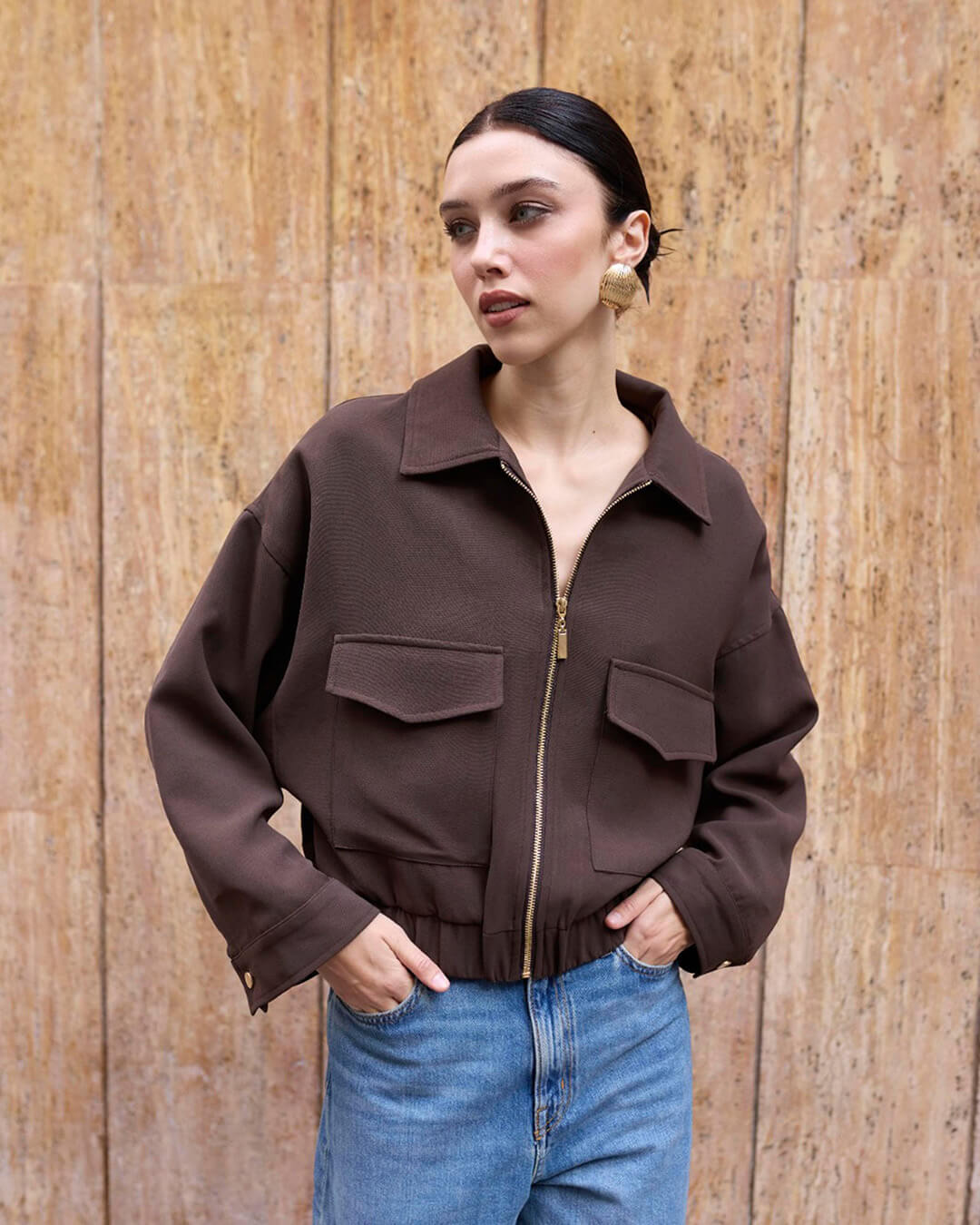 Chaqueta con cremallera y bolsillos Zoey