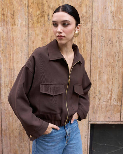 Chaqueta con cremallera y bolsillos Zoey